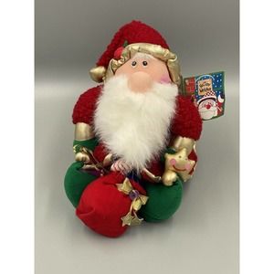 Vintage 1995 Santa Claus 10" Plush Holiday Workshop International Silver Co